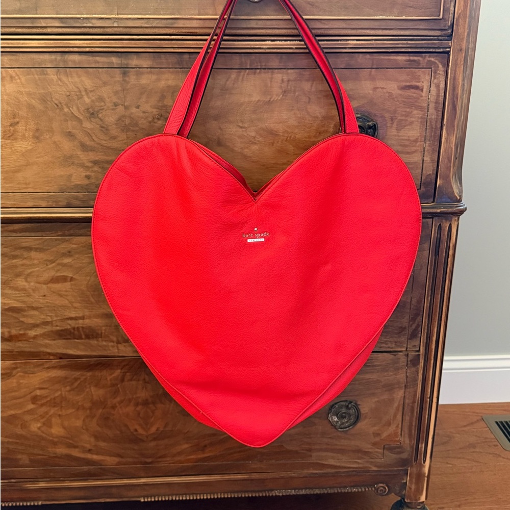 Kate Spade Red Love Birds Large Tote Bag - Picture 2 of 9